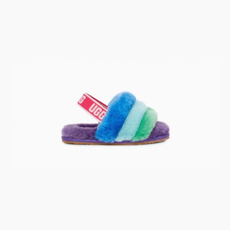 UGG Rainbow Fluff Yeah Purple Multicolor Slippers for Toddlers (RQOA76123)